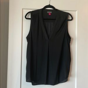 Vince Camuto black sleeveless v neck blouse